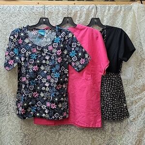 Bundle of 3 scrubs: Studio B, Barco, & H.Q. tops size S.